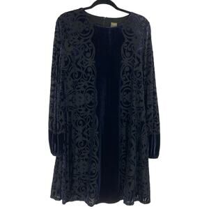 Taylor Velvet Baroque Whimsygoth Boho Deep Purple Dress Women’s Size 8 Medium